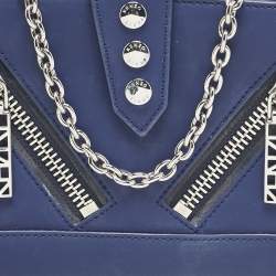 Kenzo Blue Faux Leather Kalifornia Wallet On Chain