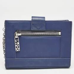 Kenzo Blue Faux Leather Kalifornia Wallet On Chain