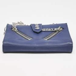 Kenzo Blue Faux Leather Kalifornia Wallet On Chain