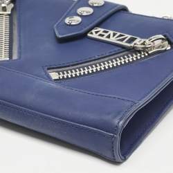 Kenzo Blue Faux Leather Kalifornia Wallet On Chain