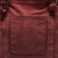 Kenzo Brick Red Suede Buckle Handle Shopper Tote