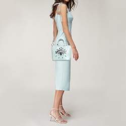Kenzo Mint Green Leather Small Eye Tote