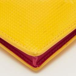 Pre Owned Kenzo Yellow/Pink Tiger Embossed Patent Leather Phone Crossbody Bag