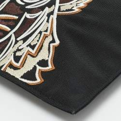 مملوكة مسبقًا Kenzo Tiger Embroidered Black Nylon Flat Pouch 