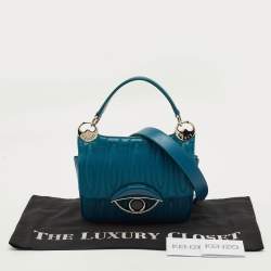 Pre Owned Kenzo Tali Teal Blue Quilted Leather Shoulder Bag