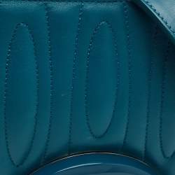 Pre Owned Kenzo Tali Teal Blue Quilted Leather Shoulder Bag