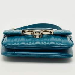 Pre Owned Kenzo Tali Teal Blue Quilted Leather Shoulder Bag