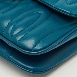 Pre Owned Kenzo Tali Teal Blue Quilted Leather Shoulder Bag