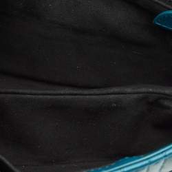 Pre Owned Kenzo Tali Teal Blue Quilted Leather Shoulder Bag