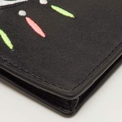 مملوكة مسبقًا حقيبة كروس كينزو جلد أسود مطرزة بعين للجوال