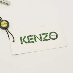 Pre Owned Kenzo Eye Embroidered Black Leather Pouch
