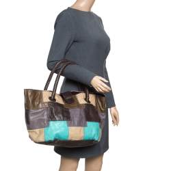 Pre Owned Kenzo Multicolor Leather Patch Work Hobo