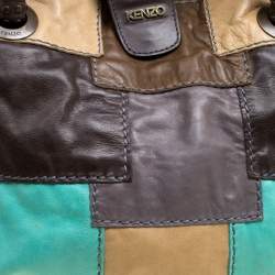 Pre Owned Kenzo Multicolor Leather Patch Work Hobo