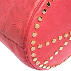 Pre Owned Kenzo Pink Leather Drawstring Bucket Bag