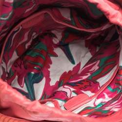 Pre Owned Kenzo Pink Leather Drawstring Bucket Bag