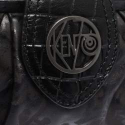 Pre Owned Kenzo Black Leather Frame Pochette Bag