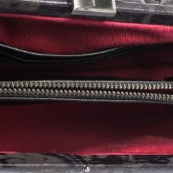 Pre Owned Kenzo Black Leather Frame Pochette Bag