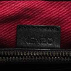 Pre Owned Kenzo Black Leather Frame Pochette Bag