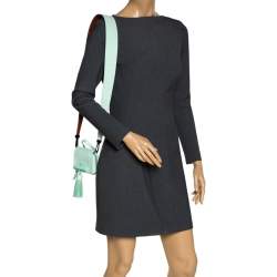 Pre Owned Kenzo Mint Green Croc Embossed Leather Mini Sailor Bag