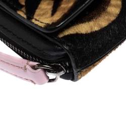 Pre Owned Kenzo Black/Brown Tiger Print Calfhair and Leather Mini Sailor Bag