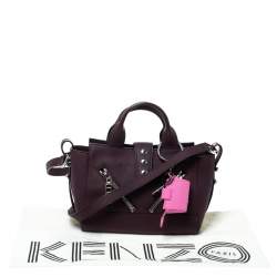 Pre Owned Kenzo Dark Burgundy Leather Kalifornia Mini Tote