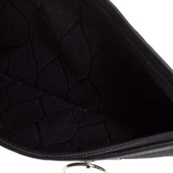 Pre Owned Kenzo Black Canvas and Leather Wristlet Clutch