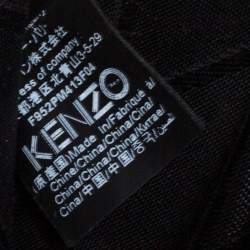 Pre Owned Kenzo Black Canvas and Leather Wristlet Clutch