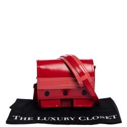 Pre Owned Kenzo Red Patent Leather Flap Shoulder Bags