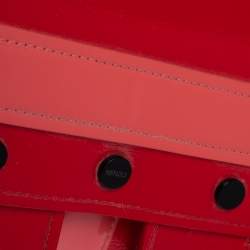 Pre Owned Kenzo Red Patent Leather Flap Shoulder Bags