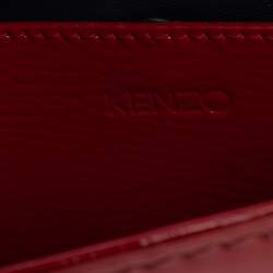 Pre Owned Kenzo Red Patent Leather Flap Shoulder Bags
