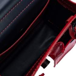 Pre Owned Kenzo Red Patent Leather Flap Shoulder Bags