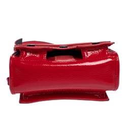 Pre Owned Kenzo Red Patent Leather Flap Shoulder Bags