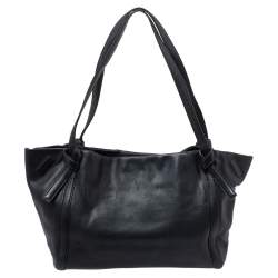 Kenzo Black Leather Koi Fish Tote