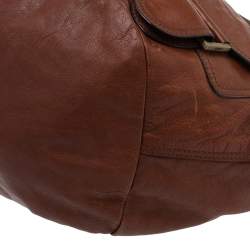 Kenzo Two Tone Brown Soft Leather Studded Handle Satchel