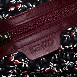 Pre Owned Kenzo Red Calfhair Studded Hobo