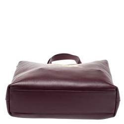 Pre Owned Kenzo Burgundy Leather Jumping Tiger Tote 