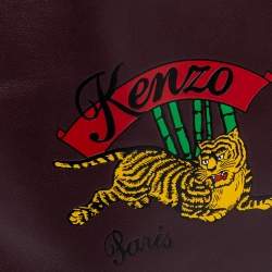 Pre Owned Kenzo Burgundy Leather Jumping Tiger Tote 