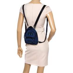Pre Owned Kenzo Blue Nylon Mini Kampus Tiger Backpack
