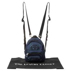 Pre Owned Kenzo Blue Nylon Mini Kampus Tiger Backpack