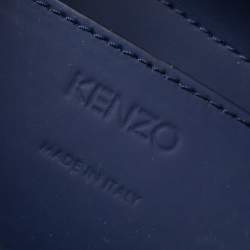 Pre Owned Kenzo Blue Marine Leather Mini Kalifornia Tote