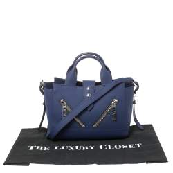 Pre Owned Kenzo Blue Marine Leather Mini Kalifornia Tote
