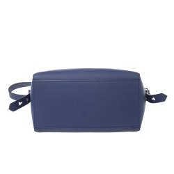 Pre Owned Kenzo Blue Marine Leather Mini Kalifornia Tote