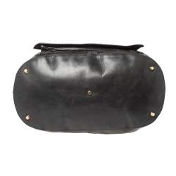 مملوكة مسبقًا حقيبة كتف كينزو قلاب مرصعة جلد سوداء 