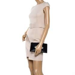 مملوكة مسبقًا حقيبة كينزو مطرزة أى جلد محبب سوداء 