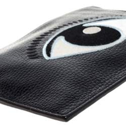 مملوكة مسبقًا حقيبة كينزو مطرزة أى جلد محبب سوداء 