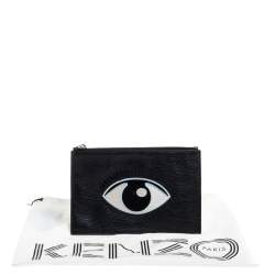 مملوكة مسبقًا حقيبة كينزو م طرزة أى جلد محبب سوداء 