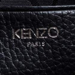 مملوكة مسبقًا حقيبة كينزو مطرزة أى جلد محبب سوداء 