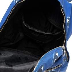 Pre Owned Kenzo Blue Nylon All Over Eyes Backpack