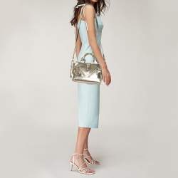 Kenzo Metallic Gold Crinkled Leather Mini Kalifornia Tote