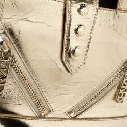 Kenzo Metallic Gold Crinkled Leather Mini Kalifornia Tote